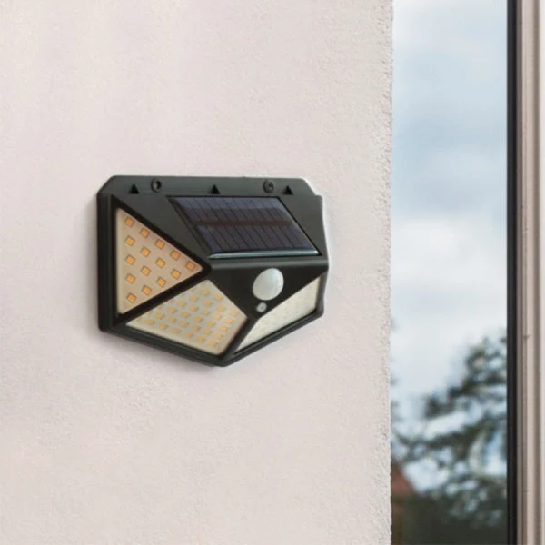 Set 4 lampi 100 LED, 3 moduri de functionare, incarcare solara si senzor de miscare
