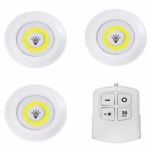Set 3 lampi LED wireless - cu telecomanda