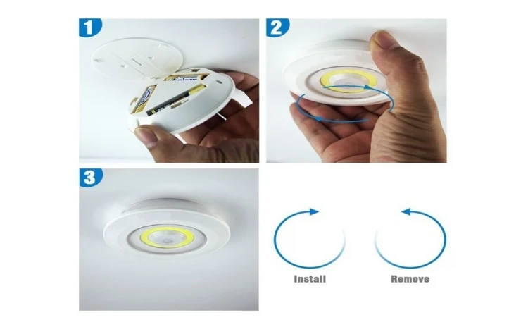 Set 3 lampi LED wireless - cu telecomanda