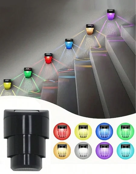 Set 6 lampi solare decorative de perete,tip bambus alb cald /colorat