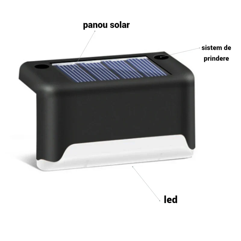 Set 16 lampi solare pentru trepte, lumina calda