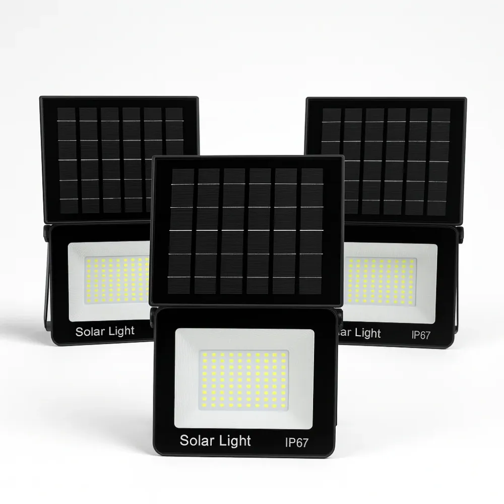 Set 3 Lampi solare de perete 100w cu panou solar integrat