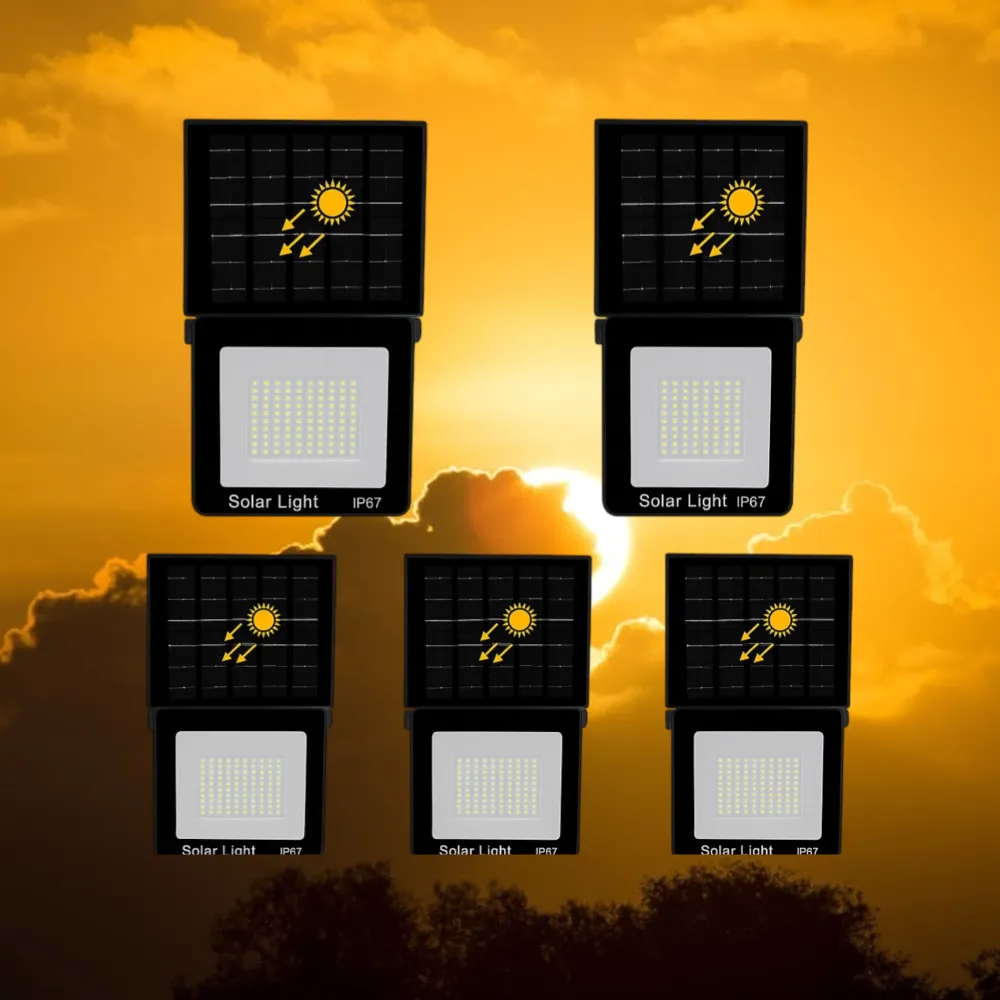 Set 5 Lampi solare de perete 100w cu panou solar integrat