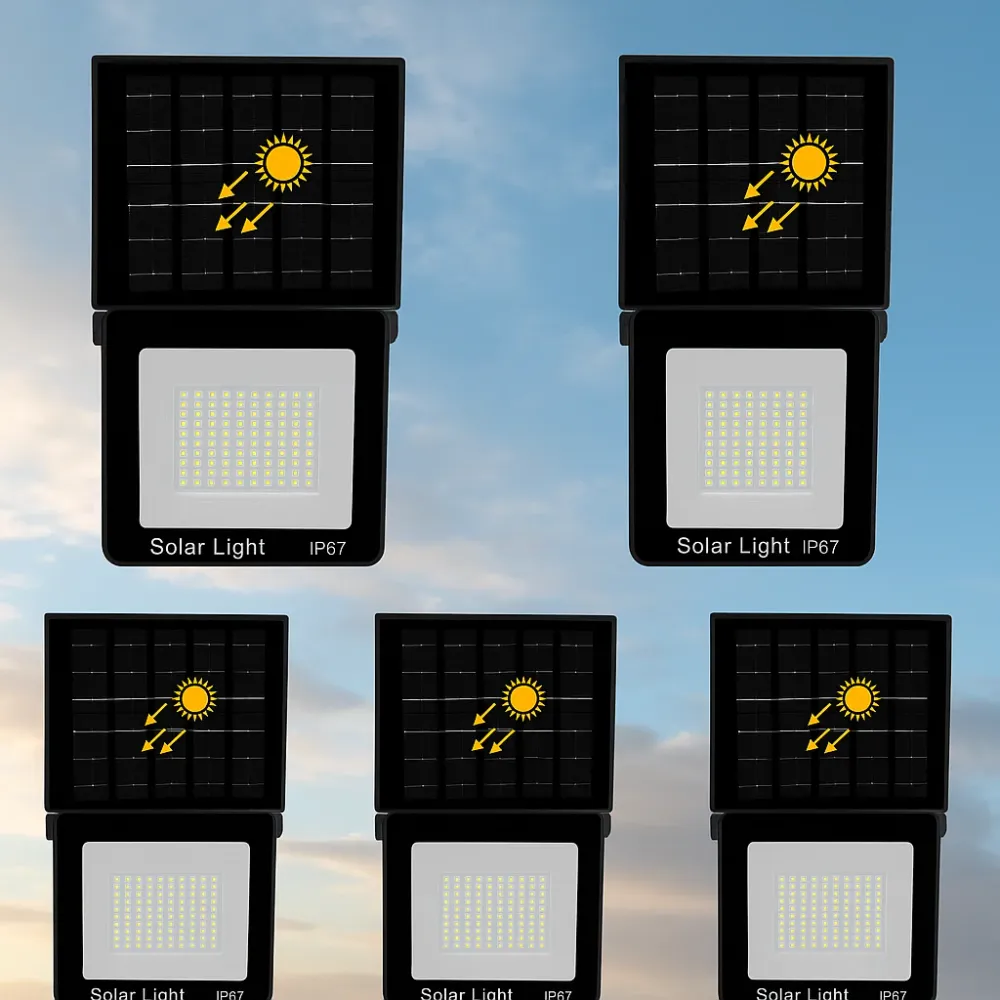 Set 5 Lampi solare de perete 100w cu panou solar integrat