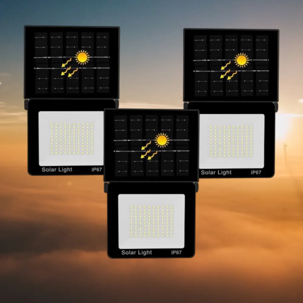Set 3 Lampi solare de perete 200w cu panou solar integrat