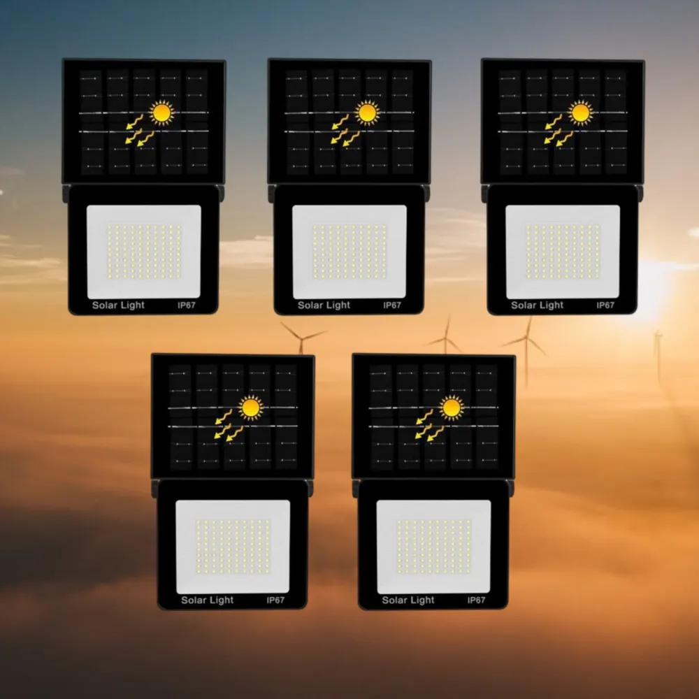 Set 5 Lampi solare de perete 200w cu panou solar integrat