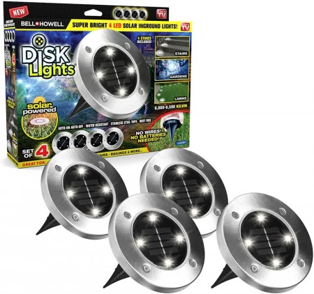 Set 4 mini lampi cu panou solar- Metalice