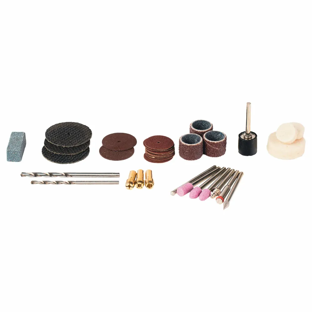 Set mini polizor drept cu accesorii RD-MG11, 135 W, viteza variabila, 40 elemente, Raider 044111
