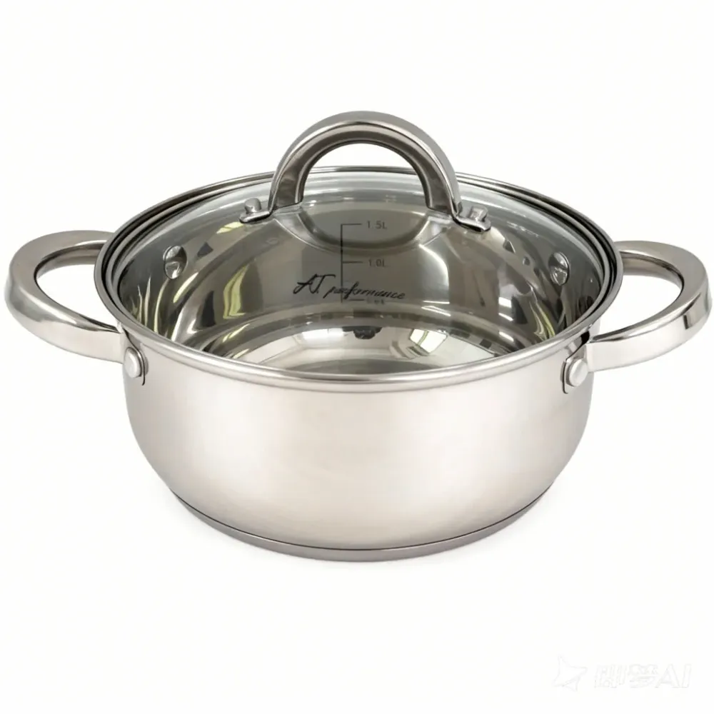 Set Oale din Inox 3 Piese cu Capace din Sticlă – Compatibile Inducție, Rezistente și Durabile