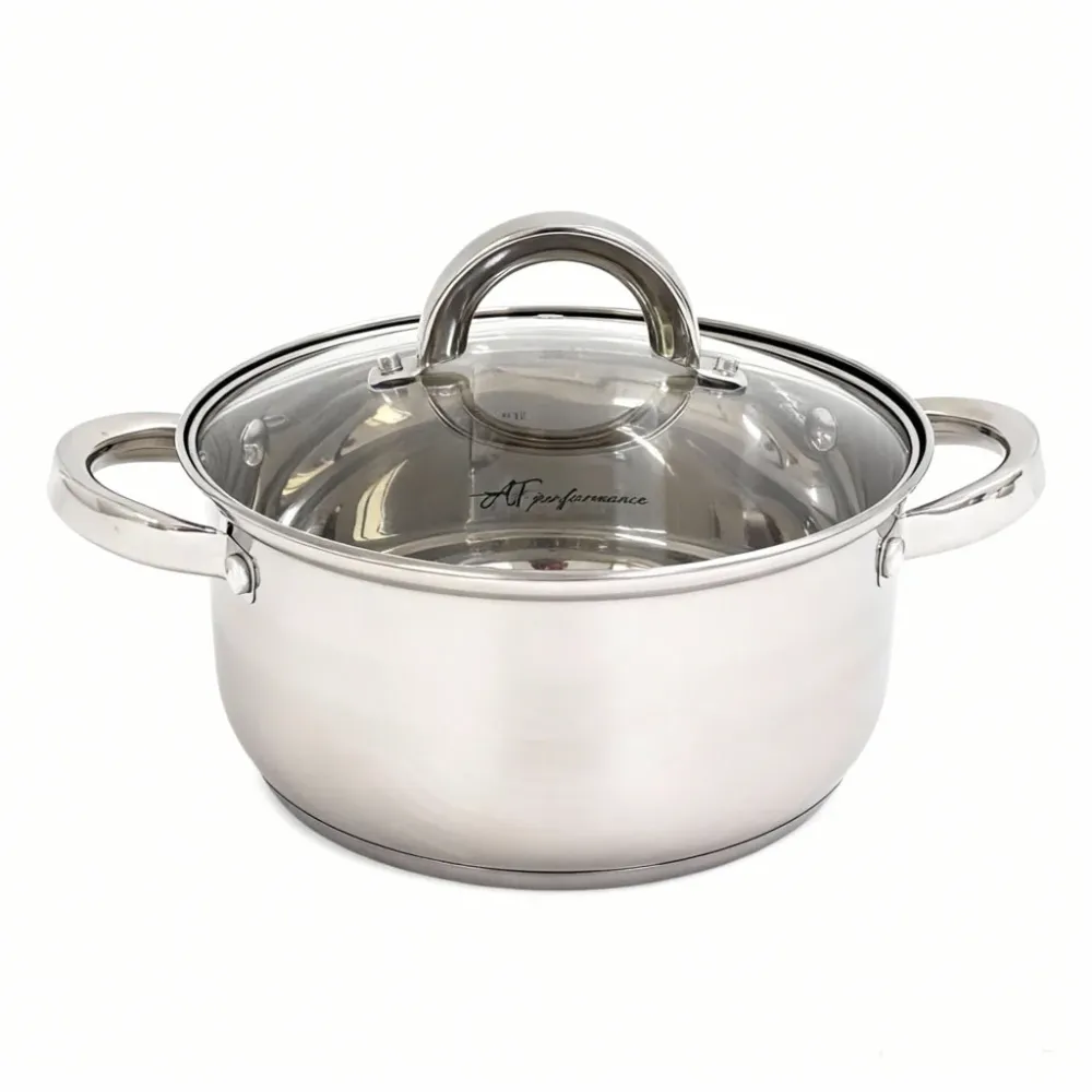 Set Oale din Inox 3 Piese cu Capace din Sticlă – Compatibile Inducție, Rezistente și Durabile