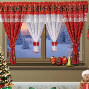 Set Perdea cu draperie, Motive de Craciun