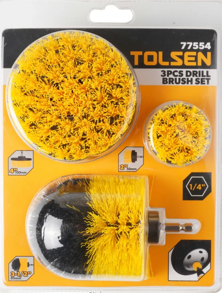 Set de perii curatare pentru bormasina 3 elemente, Tolsen