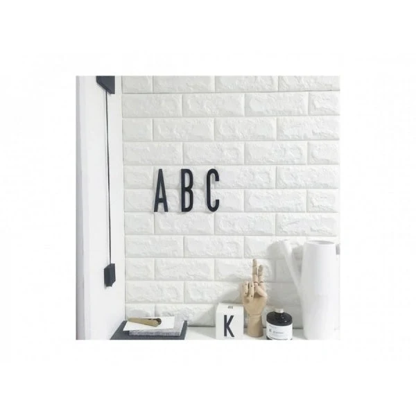 Set 5 x Placa de tapet adeziv caramizi albe 3D