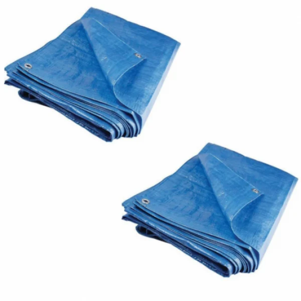 Set 2 x Prelate impermeabile cu inele, 80 gr/mp, rezistenta UV, 3 x 4 m
