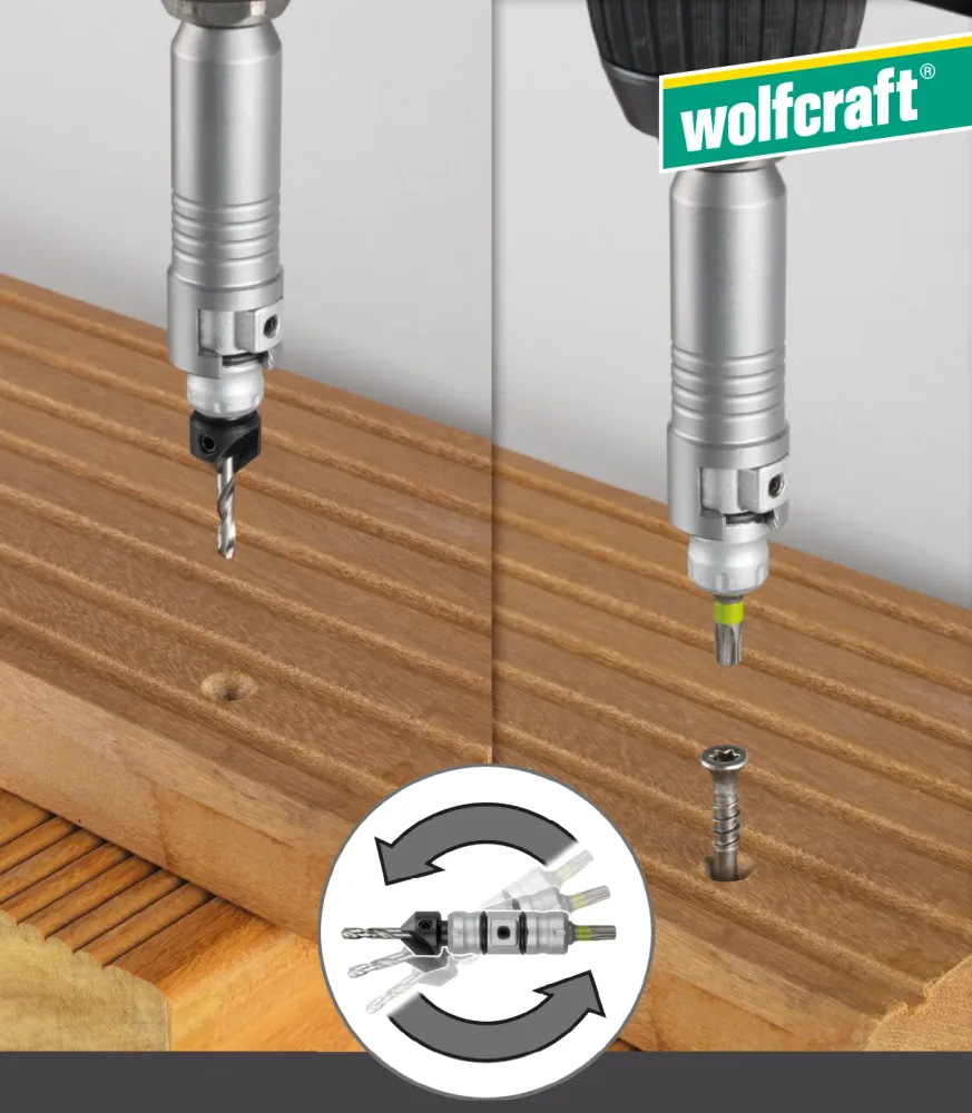 Set rapid de gaurire si insurubare cu doua capete, FLIPBIT complet WOLFCRAFT 3086000