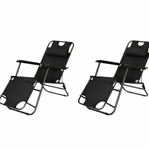 Set 2 sezlong negru