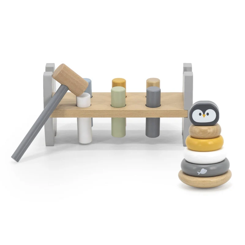 Set stivuitor si mini banc cu ciocan, Pinguin, PolarB Viga