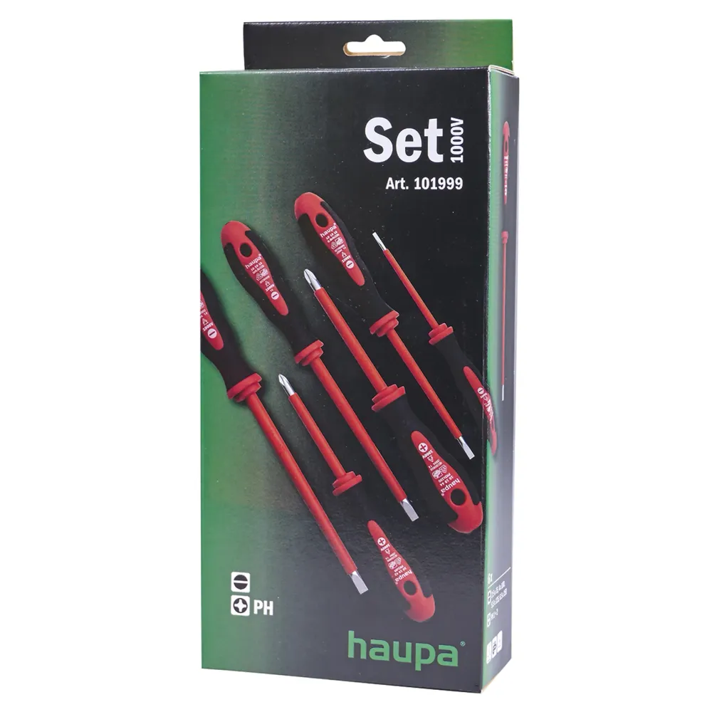 Set surubelnite Drepte + PH, VDE, 1000V, maner PP/TPE, Haupa 101999