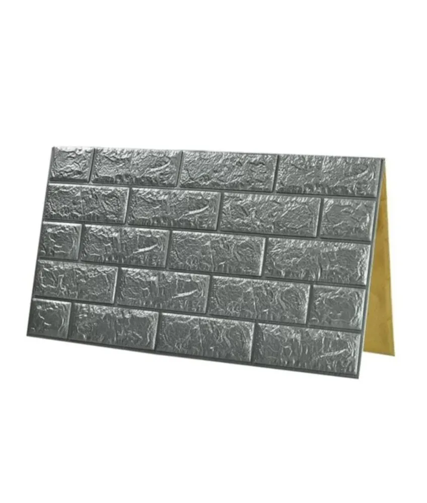 Set 5 x Tapet adeziv gri, 77 x 70 cm, spuma moale 3D