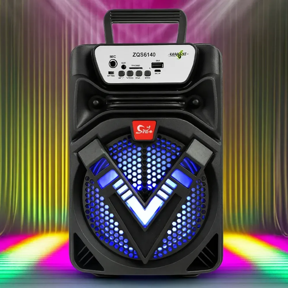 Speaker Bluetooth Portabil 6.5'' cu LED Multicolor și Funcție Hands-Free