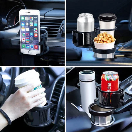 Suport auto multifunctional pentru pahare si telefon, extensibil, rotativ