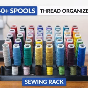 Suport organizator pentru țe de cusut – 40+ papiote, design înclinat compact