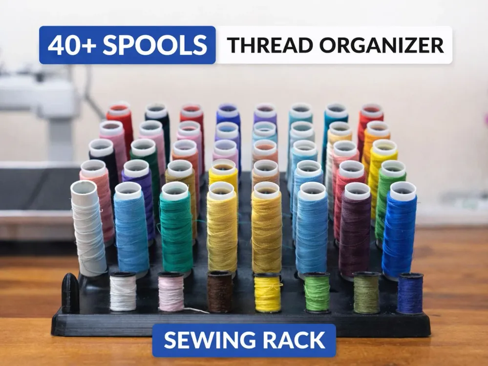 Suport organizator pentru țe de cusut – 40+ papiote, design înclinat compact