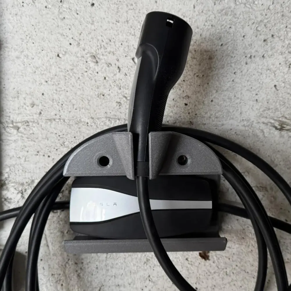 Suport perete pentru încărcător Tesla Mobile Connector EU și cablu tip 2, Negru