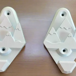 Suport de Perete Snowboard, forma de munte, Alb, Set de 2