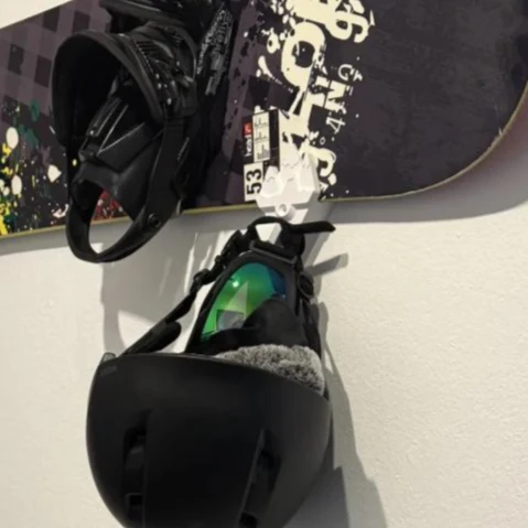 Suport de Perete Snowboard, forma de munte, Alb, Set de 2