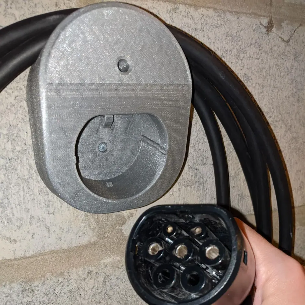 Suport perete Tesla Mobile Connector și cablu type 2, negru