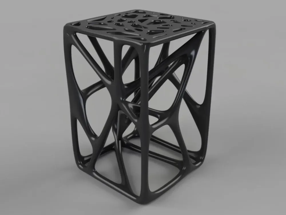 Taburet bionic ușor și versatil din plastic, imprimat 3D