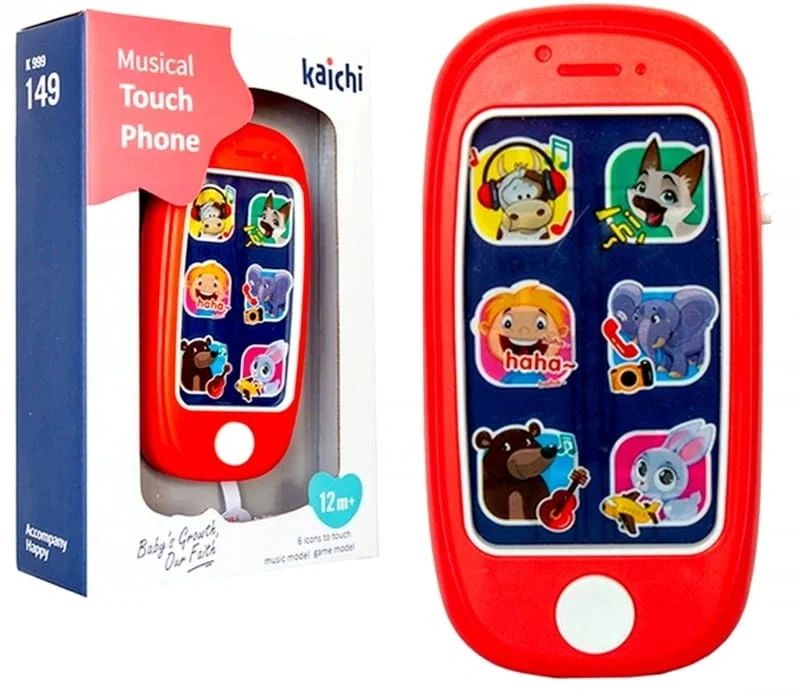 Telefon muzical bebe rosu