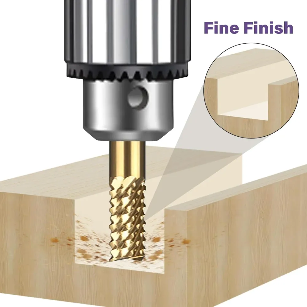 Titanium Coated Engraving Milling Cutter Carbide Bits, 0.8-3mm, 1/8'' Shank, 10 Pieces
