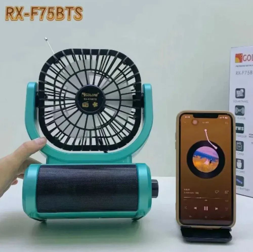 Ventilator Portabil Cu Incarcare Solara Si Radio FM