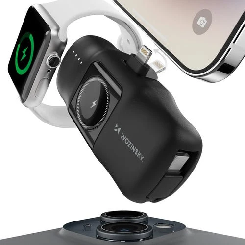 Wozinsky WF16-YLS 5000 mAh 15 W Lightning/USB-C/Apple Watch - Negru